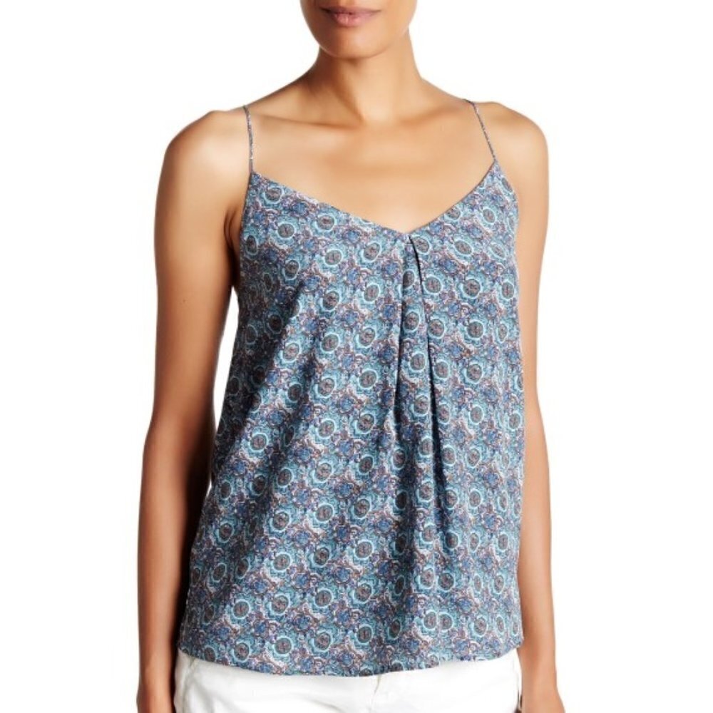 Joie Nahlah B Sleeveless Print Silk Top, Haze Blue
